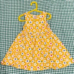 Frugi Girl's Yellow Daisy Flower Dress. 100% Organic Cotton, 4-5 years old